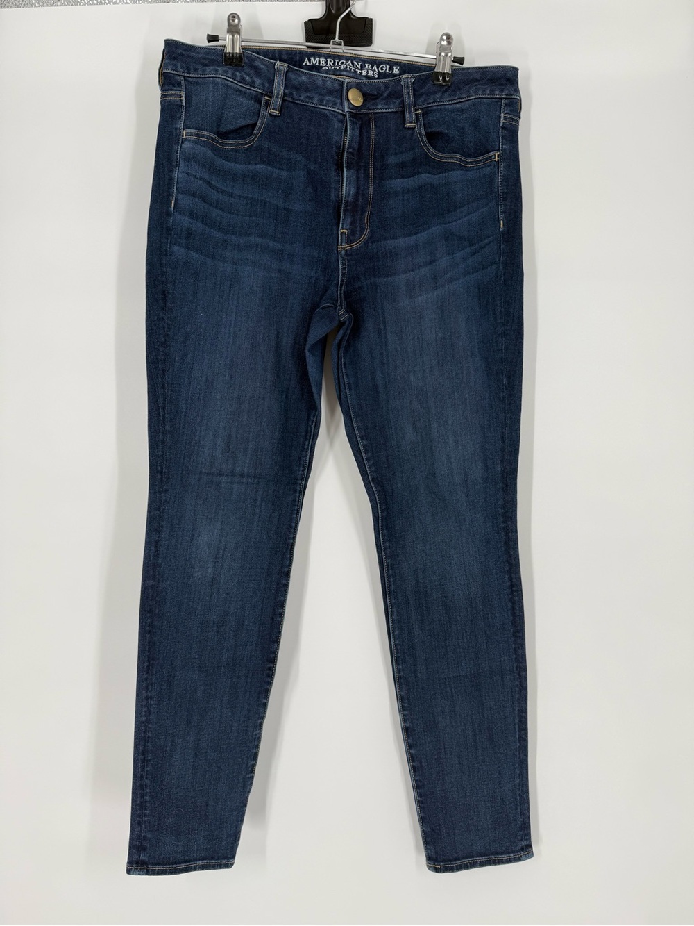 American Eagle High Rise Jegging Stretch Skinny Jeans‎ Medium Wash Denim 12 Reg